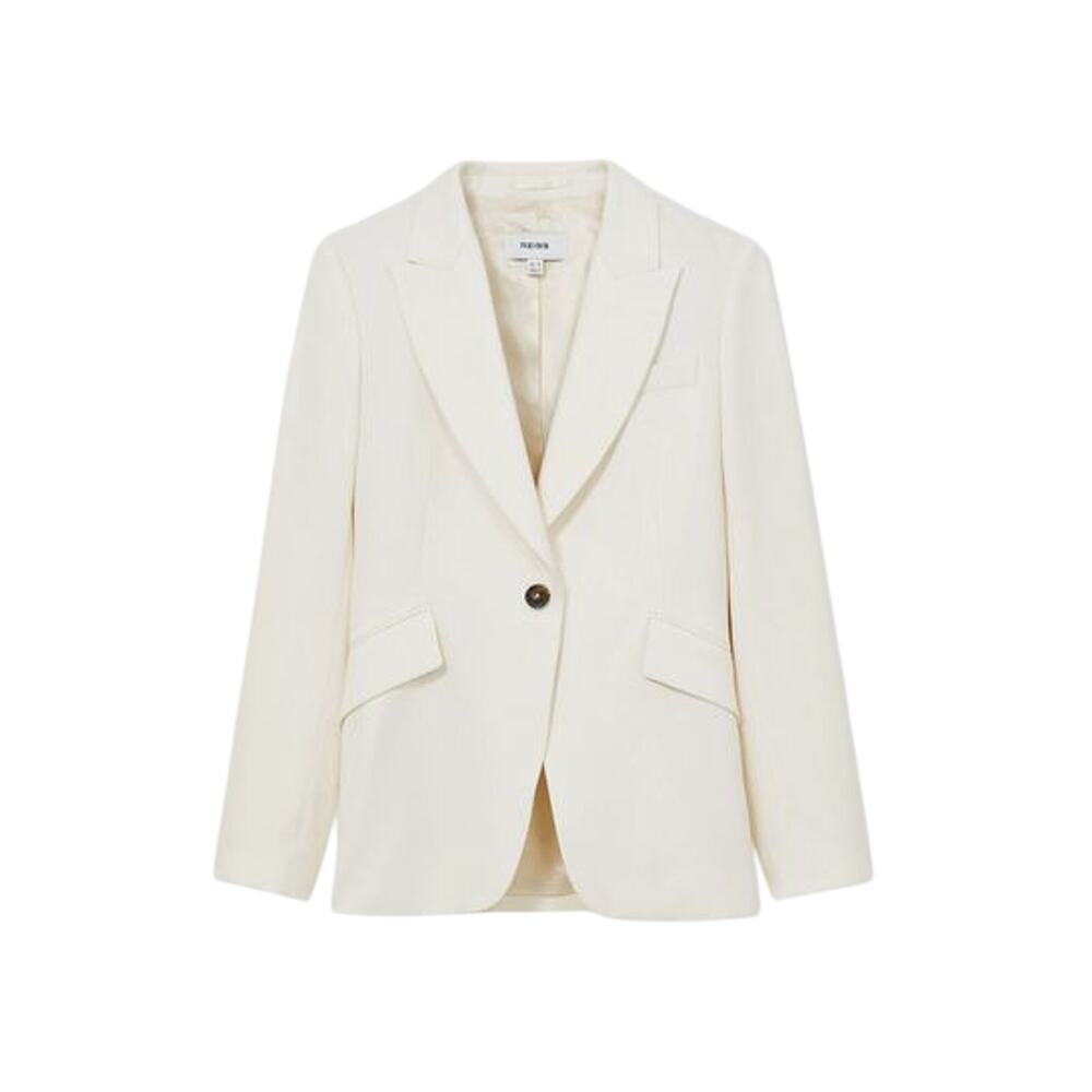 Reiss Sleek Beige Single Button Blazer Size 8